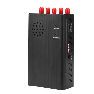 Portable 5 antennas cell phone jammer