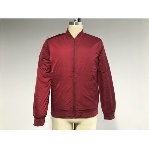 Cheap Red 100% Polyester Bomber Puffer Jacket , Male Bomber Jacket TW74264 wholesale