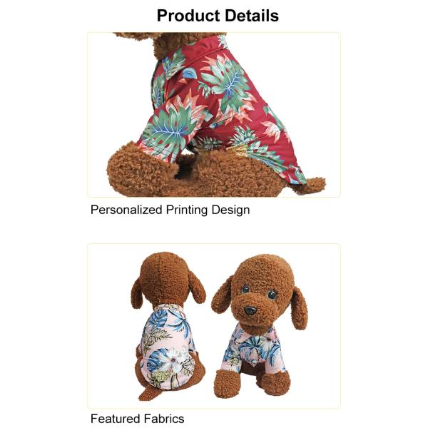 Hawaiian Style Pets Wearing Clothes French Bulldog Dog Hawaiian Shirt