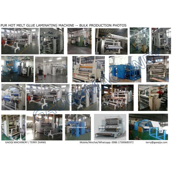 GAOQI 3600 Wide Fabric PUR Hot Melt Glue Laminating Machine with 180 kg/h Melt Speed