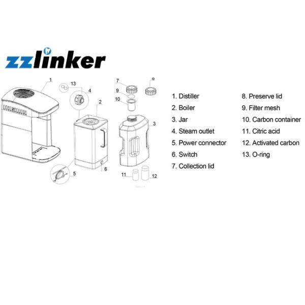 Lab Dental Autoclave Sterilizer , Portable Dental Water Distiller 1L/Hour 4L Volume