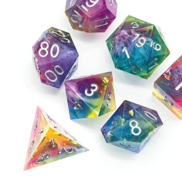 Quality Antiwear Lightweight Galaxy Dice Set , Multipurpose Large Resin Dice for sale