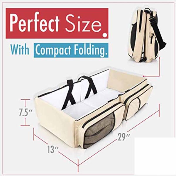 Newborns Diaper Bags Travel Bassinet , Messenger Changing Bag 3 In 1 Safe Buckles