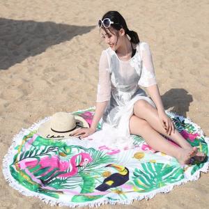 Cheap Large Custom Microfiber Beach Towels Tropical  Round For Swimming wholesale