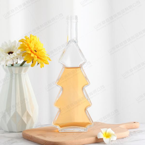 Glass Collar Frosted Clear Decorative Blown Fancy Liquor Wine Bottles for Requirements