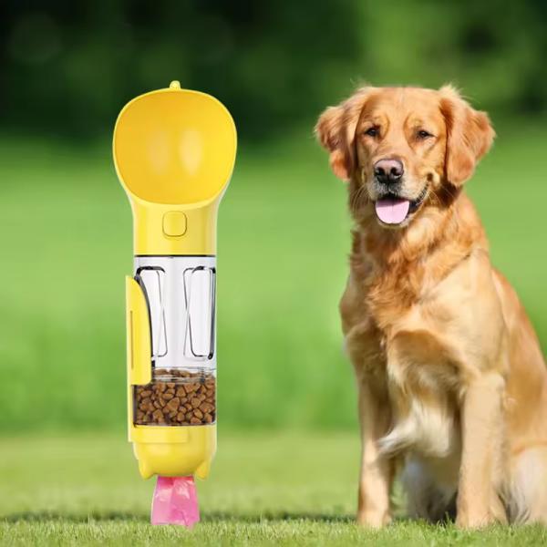 4 In 1 Dog Travel Bottles Leak Proof Portable Dog Water Dispenser Multifunctional With Poop Bag