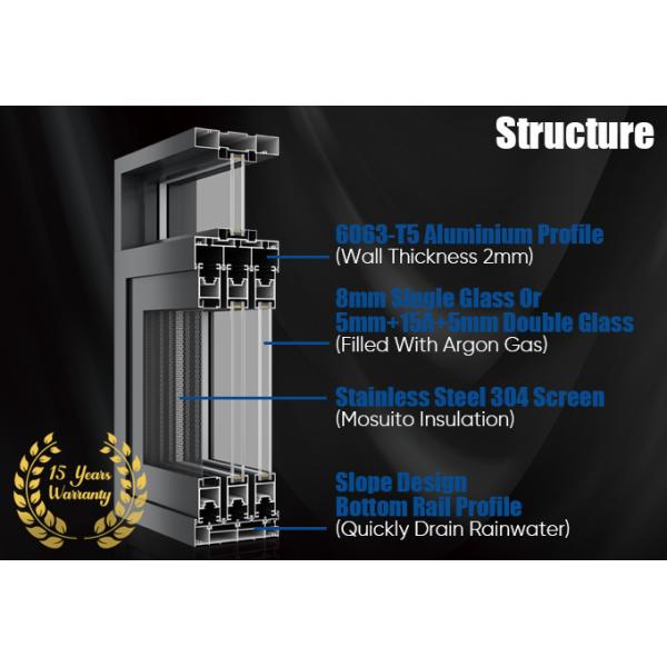 Double Glazed Soundproof Aluminum Horizontal Sliding Folding Door