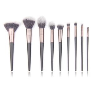 Cheap 9PCs Hairline Alu Ferrule Travel Makeup Brush Set wholesale