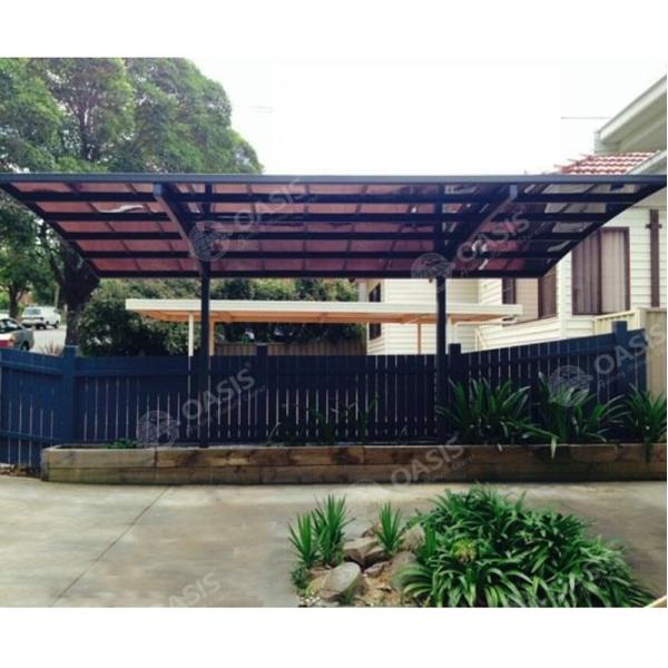 Wide Beam Sunshade Garden Carports Aluminium And Polycarbonate Snow Resistance