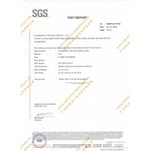 Guangzhou Troy Balloon Co., Ltd Certifications