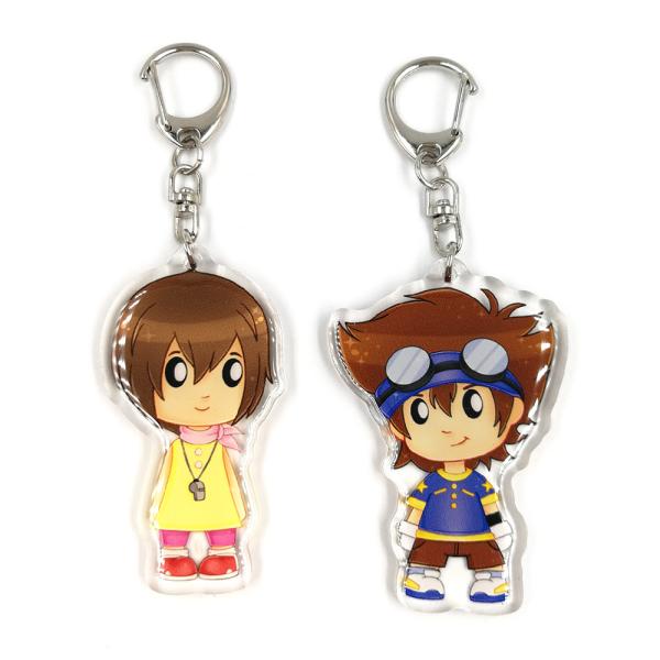 Custom anime acrylic keychain printed acrylic phone charm keychain with glitter epoxy