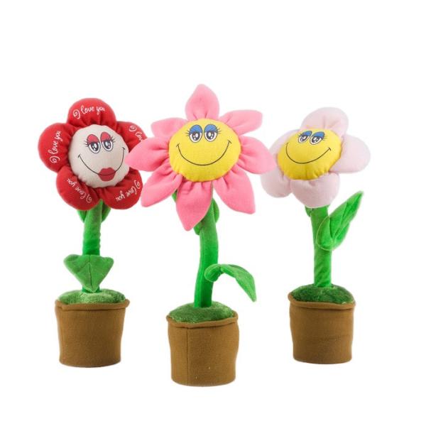 40cm Dancing And Singing Potted Plush Funny Flower Toy Home Decoration Flower