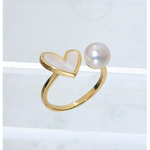 Natural Pearl Shell Chokers Necklace Heart Shape 925 Sterling Silver Necklace Shell Earring Ring Jewelry for Women Gift