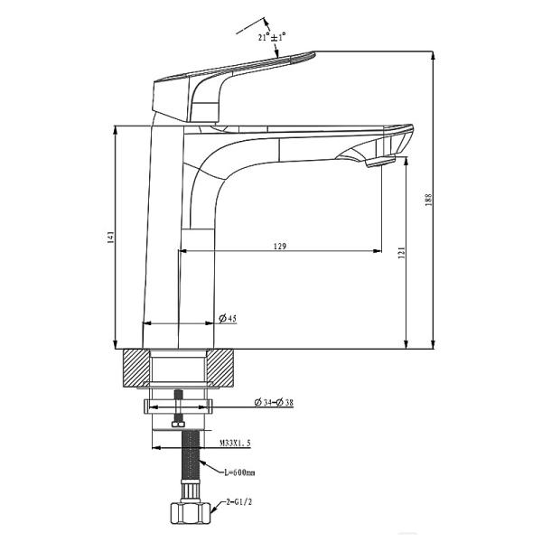 171.5mm Wash Basin Faucet Deck Mounted Brass Faucets Tap Lavatory