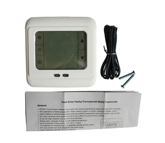 Touch Screen Heating Thermostat AC230V 16A with 3M sensor wire Temperature Controller