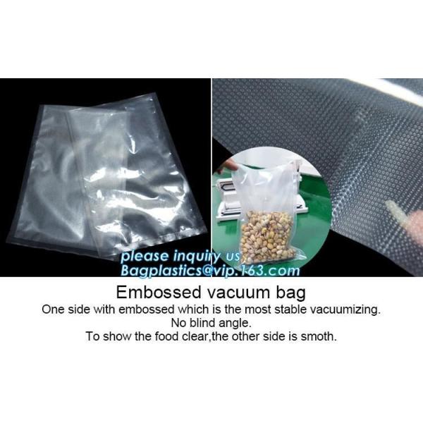 Embossing Resealable Vacuum Food Bags For Household Eco- friendly Texture Vacuum Food Storage Plastic Bag Rolls Moisture