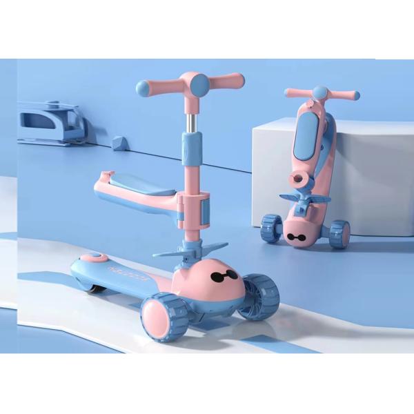 3 Wheel Ride On Folding Big Wheel Scooter Car for Kids Yellow Pink Blue Gender-Neutral