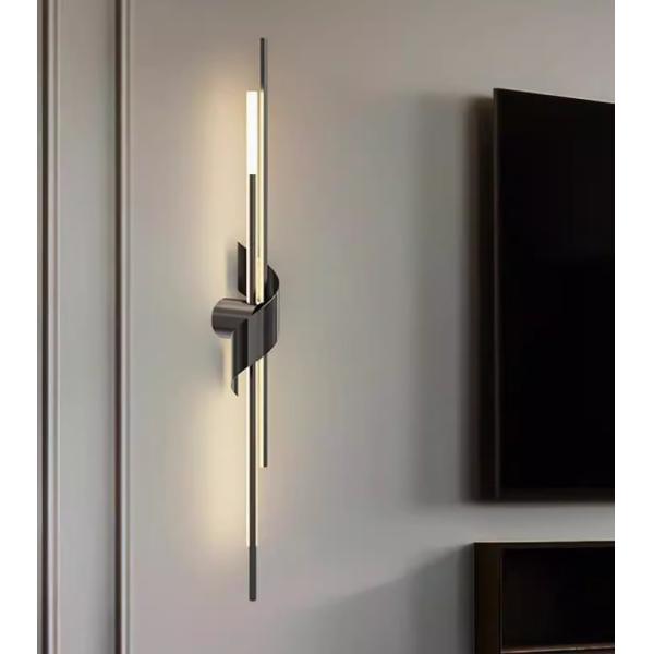 Nordic minimalist light luxury long strip wall lamp simple modern living room TV background wall bedroom bedside mirror grille lamp