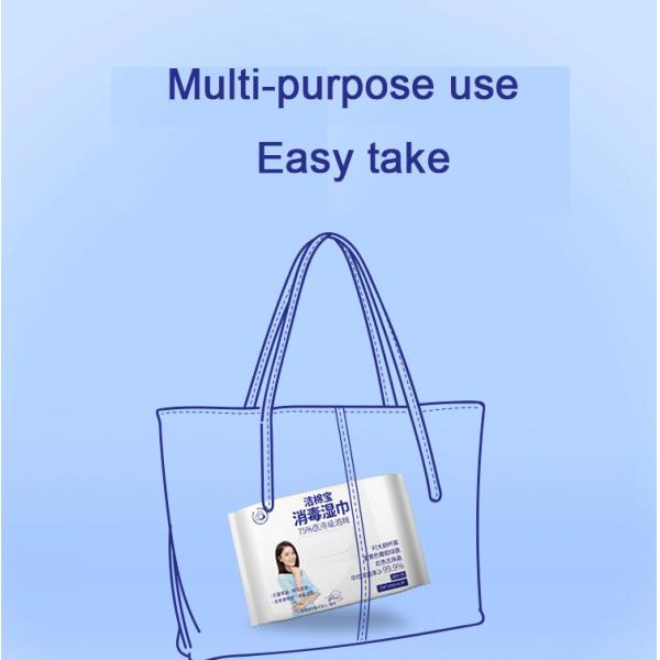 Spunlace Antibacterial Alcohol Wipes , 75% Alcohol Hygiene Wet Wipes