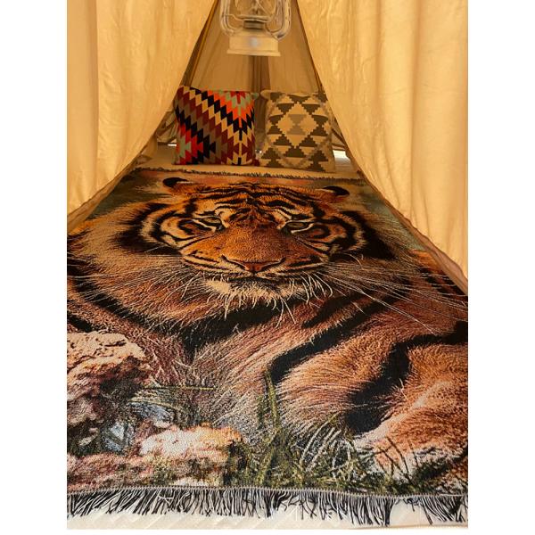 Y-Z Tiger Tapestry Cozy Sofa Cover Afghan Blankets Bohemian Cotton Picnic Rug Blanket