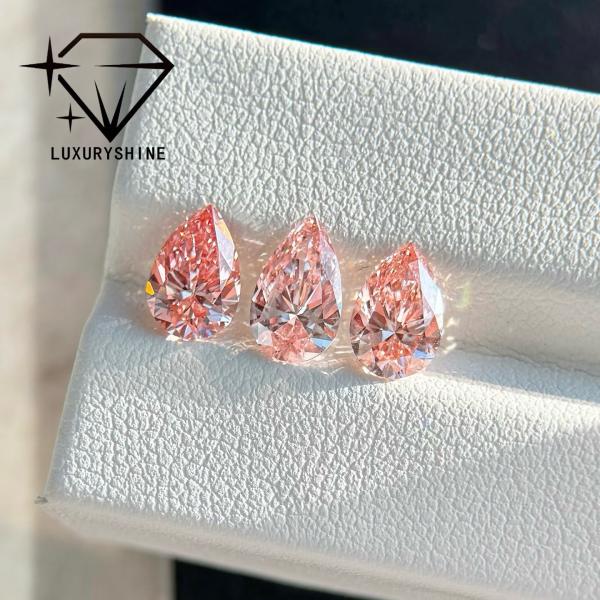 LuxuryShine 1-15CT Fancy pink Pear cut Lab Grown Diamond VVS-VS Loose Diamonds & Wedding Jewelry & Customized jewelry ﻿