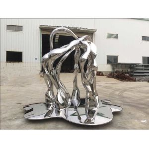 Modern Outside Garden Ornaments Art Stainless Steel Sculpture For Street