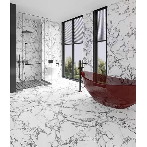 Non Slip Porcelain White Floor Tile Matte Glazed Marble Porcelain Floor Tile
