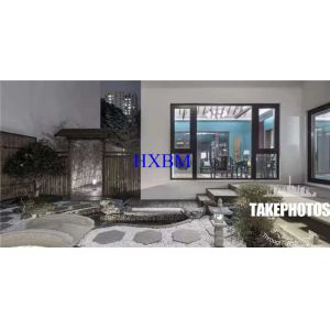 Larch Wood 12A Aluminium Double Glazed Windows Powder Coated ISO9001