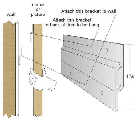 Versatile French Cleat Picture Hook Hanger Kit for Hanging Mirrors Pictures and Shelves
