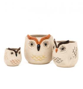 Cheap 24 Inch 6 Inch  16 Inch Ceramic Flower Pots 3D Unique Owl Lovely Flower Succulent Pots Mode wholesale