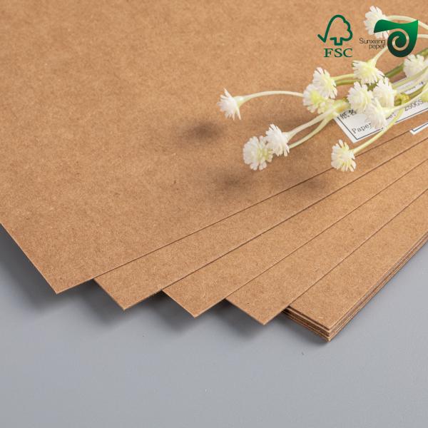 FSC 300gsm Brown Unbleached Kraft Paper Board Roll 70cm Width For Fast Food Packaging