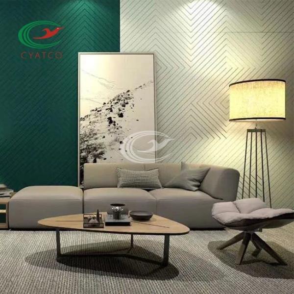 V Groove Cutting Felt Wall Panels Stable PET Material Practical