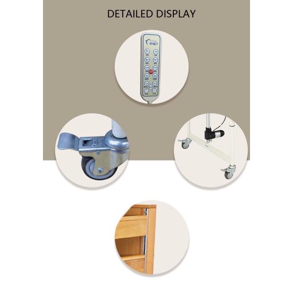 Electric Lift Paralyzed Nursing Bed Brown Adjustable 4 Function for Hospital Furniture