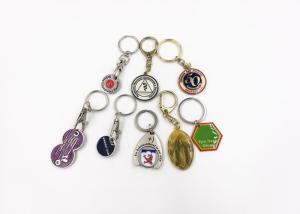 China Shopping Trolley Coin Holder Personalized Metal Keychains Epoxy Soft Enamel on sale