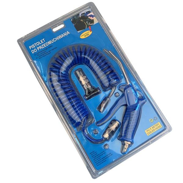 Customized Support 5m Recoil Hose Pipe Air Duster Blow Gun Average Air Consumption for Car Truck Lorry Dust Blower Cleaning