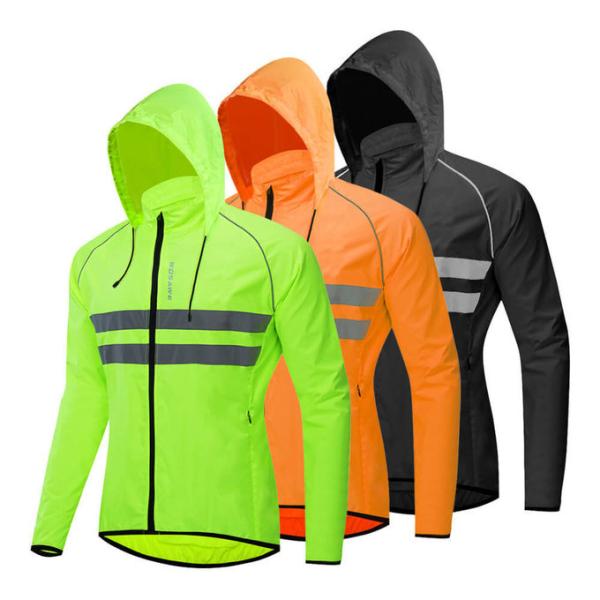 Reflective Windbreaker Style Jacket , Multi Pocket Jacket Breathable Skin Apparel