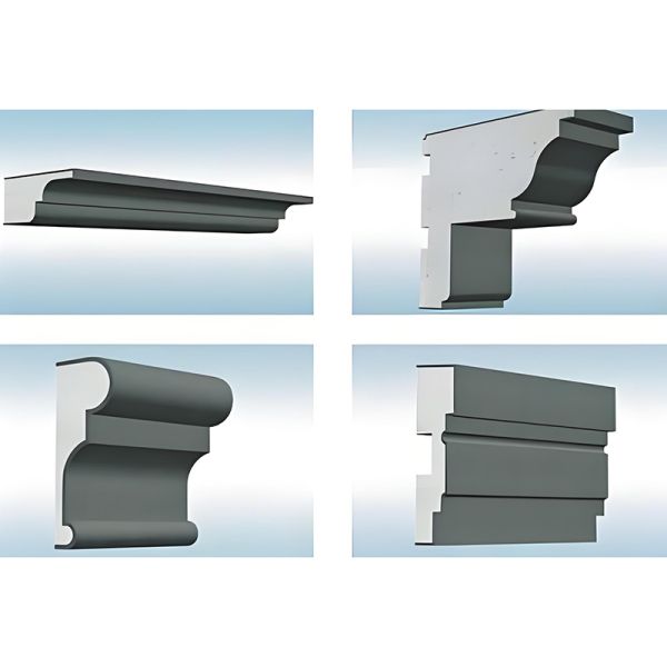 Architectural EPS Foam Exterior Cornice Profiles Polystyrene Crown Mouldings High Strength