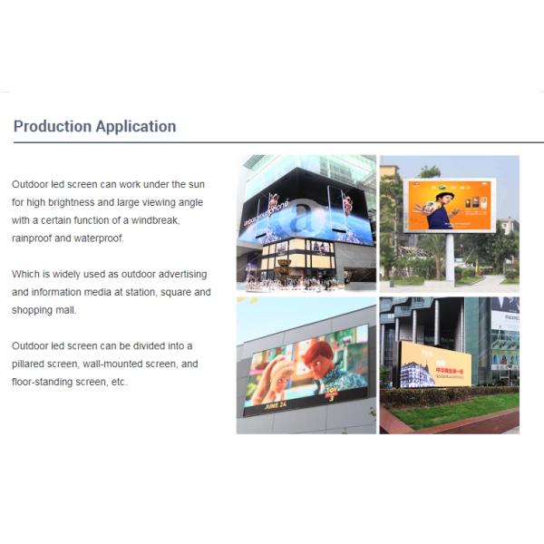 P10 Outdoor LED Display 10mm Pixel IP65 Waterproof 10000cd/m²