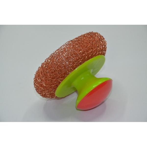 Round Copperized Stainless Steel Scrubbing Pads , Wear Resistant Metal Scouring