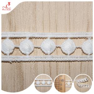 Cheap Milk Silk Pom Pom Lace Trims Bilateral Border For Bed Home Textiles wholesale