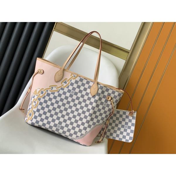 Tahiti Limited Custom Branded Bags Checkered Louis Vuitton Neverfull MM