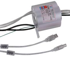 Middle Size USB Slip Ring Transmitting USB 2.0 Signal Female And Male Connector