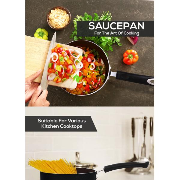 New Design Kitchen Cooking Sauce Pan Cookware Milk Pot Aluminum Non-stick Saucepan Cookware Sets With Bakelite Handle