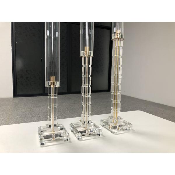 Crystal Ceremony Glass Wedding Candle Holder Set 3 Pcs 57cm 71cm 81cm