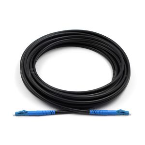 China Black Singlemode 9/125 OS2 Fiber Patch Cable , LSZH Armored Fiber Cable on sale