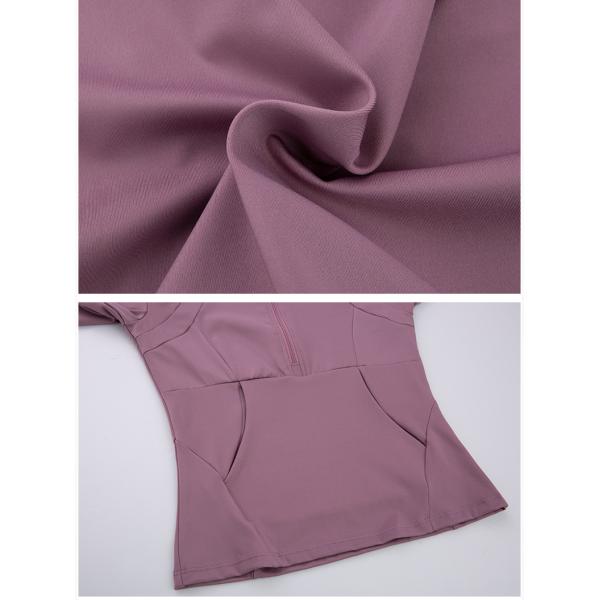 Richee 3/4 Zip Front Long Sleeve Top , Dry Fit Ladies Running Tops Long Sleeve