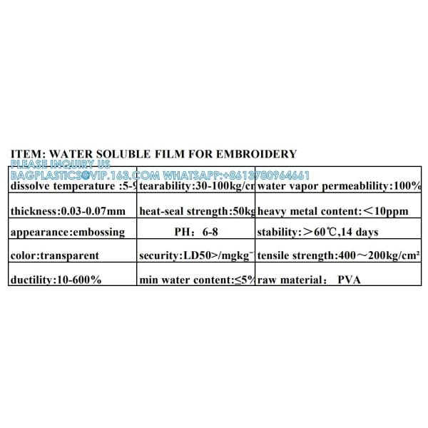 Bagease Household Eco-Friendly Water Soluble Protective Transfer PVA Packaging Degradable Printing Film