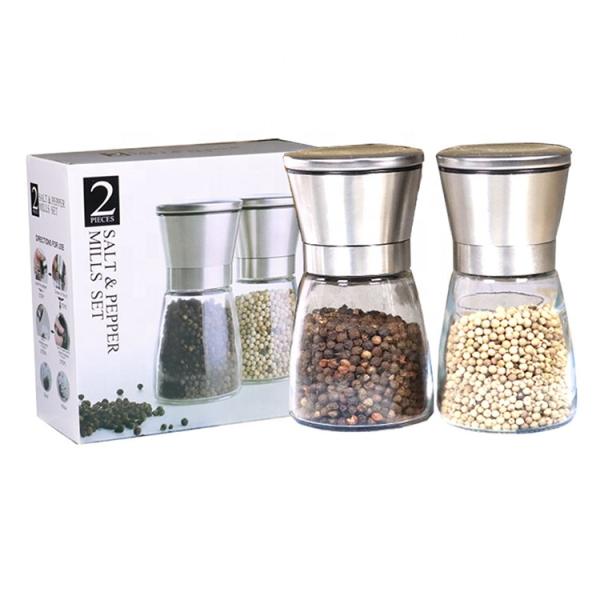Refillable Mini Spice Salt Pepper Grinder Adjustable Coarseness Household Kitchen Tools
