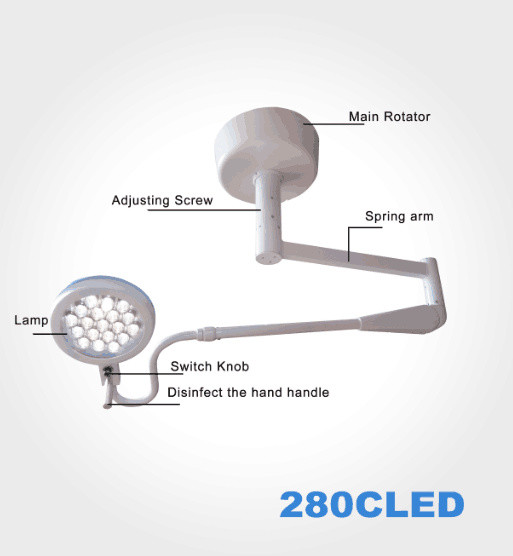 Alluminum Alloy Examination Ceiling Mounted Surgical Lights 280C Cold Light Operating Lamp