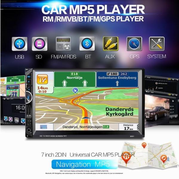 Ouchuangbo 7" 2 din car mp5 audio gps support BT aux USB SD Auto Audio Stereo Radio
